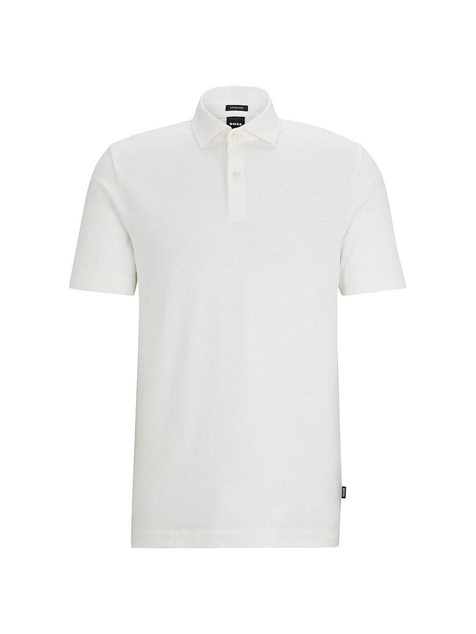 Mens Regular Fit Polo Shirt in Cotton and Linen Product Image