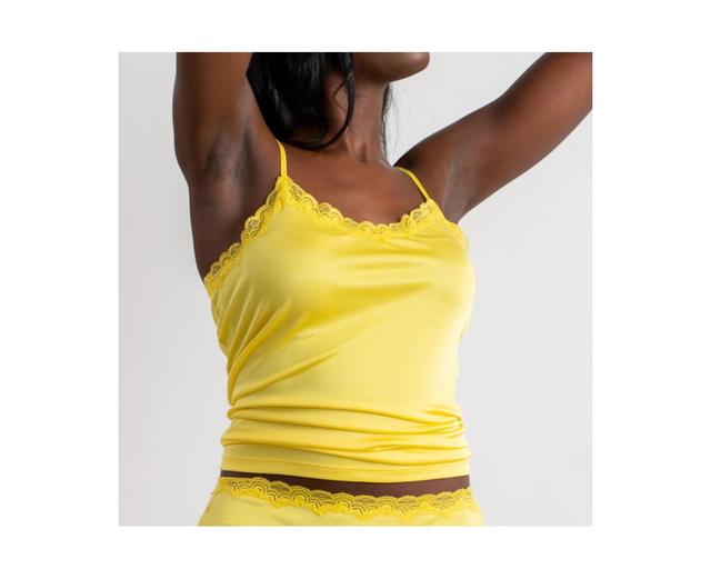 Uwila Warrior Womens Silk Lace Camisole - Lemon zest Product Image