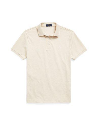 POLO RALPH LAUREN Custom Slim Fit Textured Mesh Polo Shirt Man Polo Shirt Beige Size Xxl Cotton Product Image