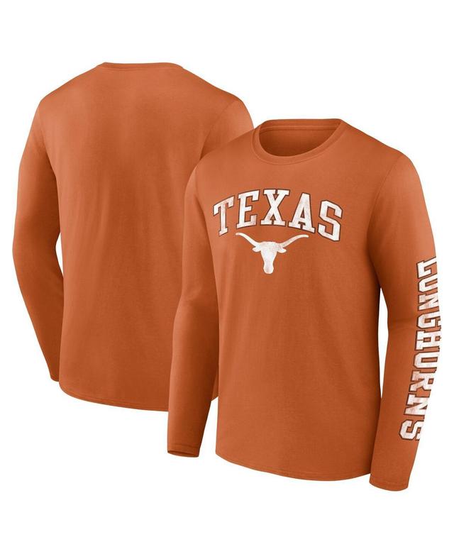 Mens Fanatics Branded Texas Orange Texas Longhorns Distressed Arch Over Logo Long Sleeve T-Shirt Product Image