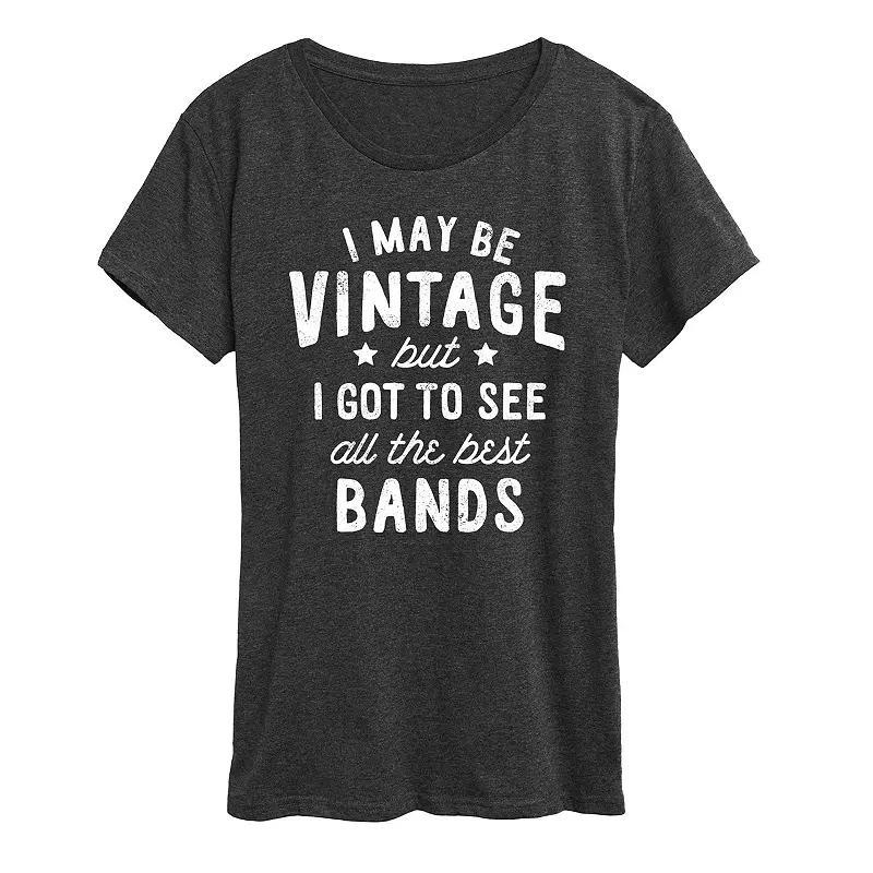 Womens I May Be Vintage Best Bands Graphic Tee Heather Grey Product Image