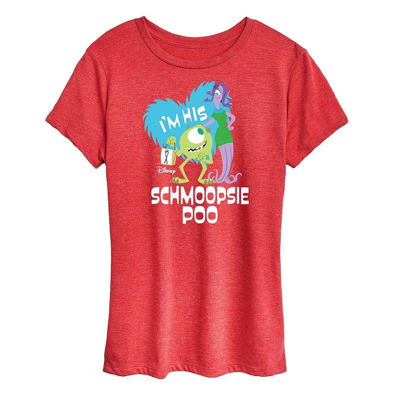 Disney / Pixars Monsters Inc. Womens Schmoopsie Poo Graphic Tee Grey Red Product Image