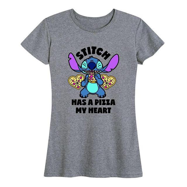 Disneys Lilo & Stitch Womens Pizza My Heart Graphic Tee Product Image