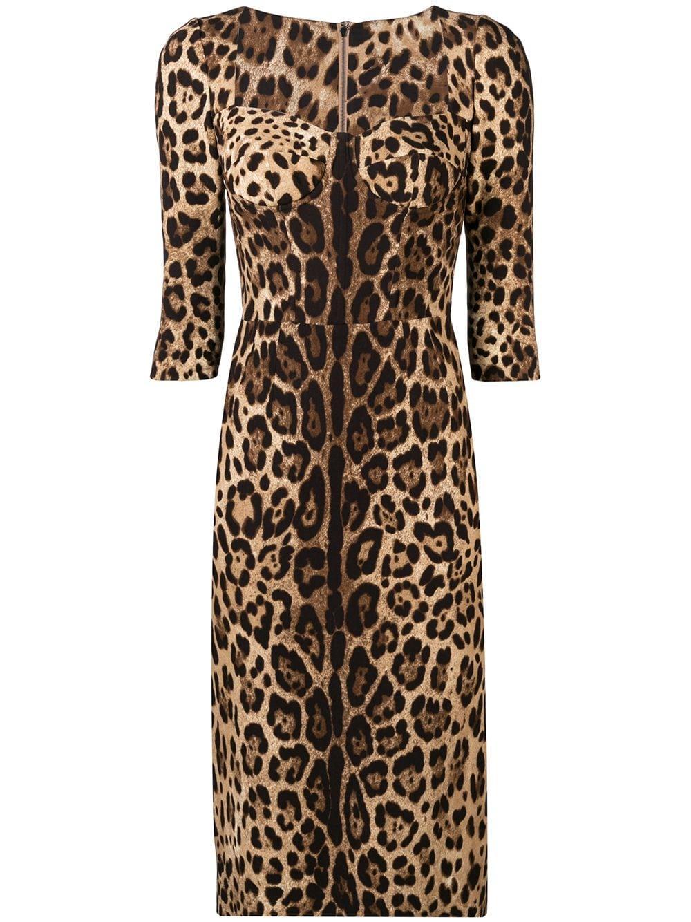 leopard-print midi dress Product Image