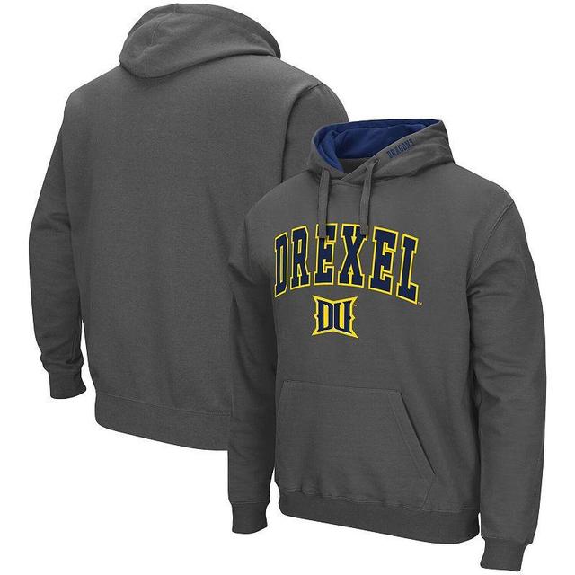 Mens Colosseum Charcoal Drexel Dragons Arch and Logo Pullover Hoodie Product Image