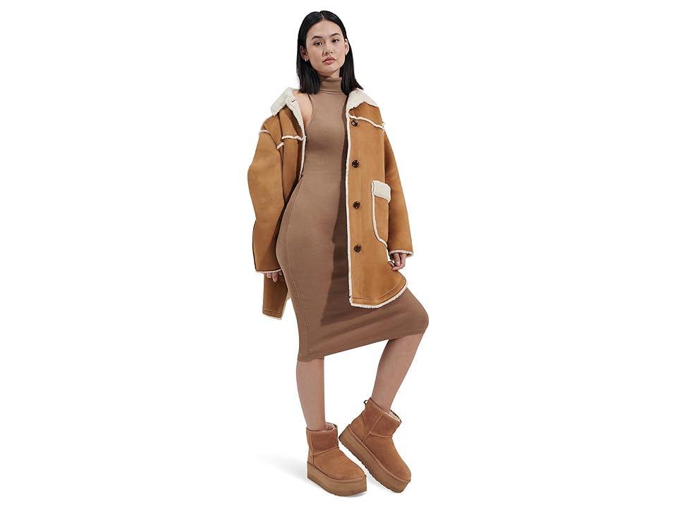 UGG Takara Luxefluff Mid Jacket (Chestnut) Women's Jacket Product Image