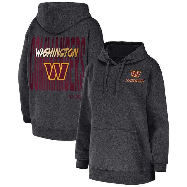 Womens WEAR by Erin Andrews Heather Charcoal Washington Commanders Fleece Pullover Hoodie Product Image