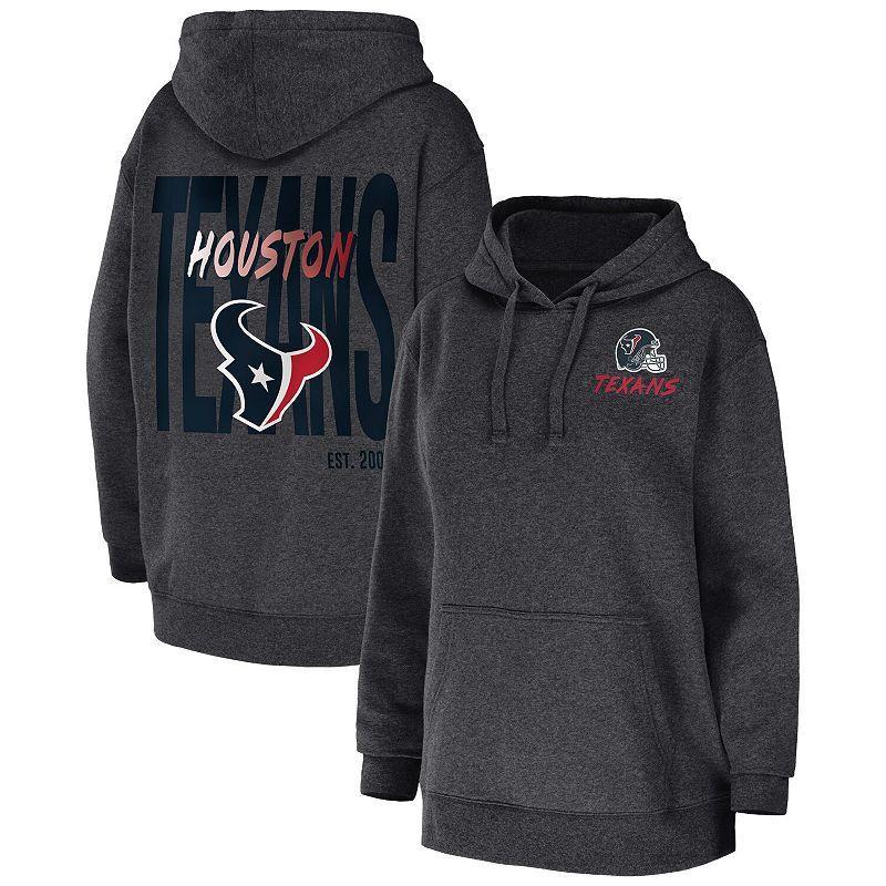 Womens WEAR by Erin Andrews Heather Charcoal Houston Texans Fleece Pullover Hoodie Product Image