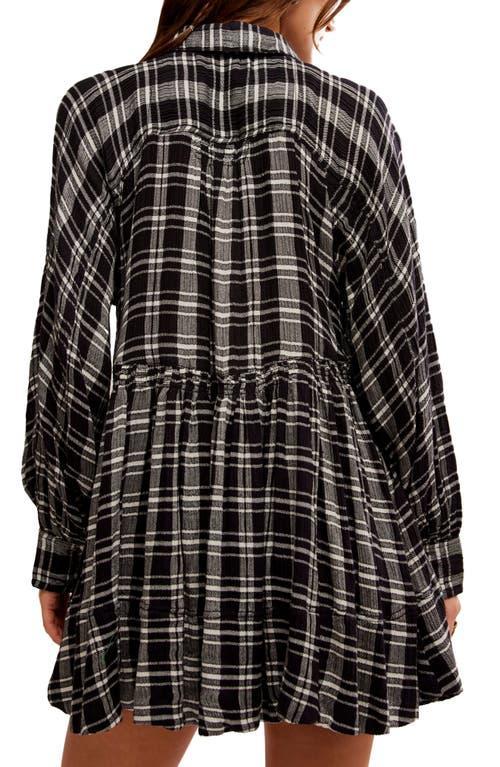 Hoffman Plaid Long Sleeve Mini Shirtdress In Black Product Image