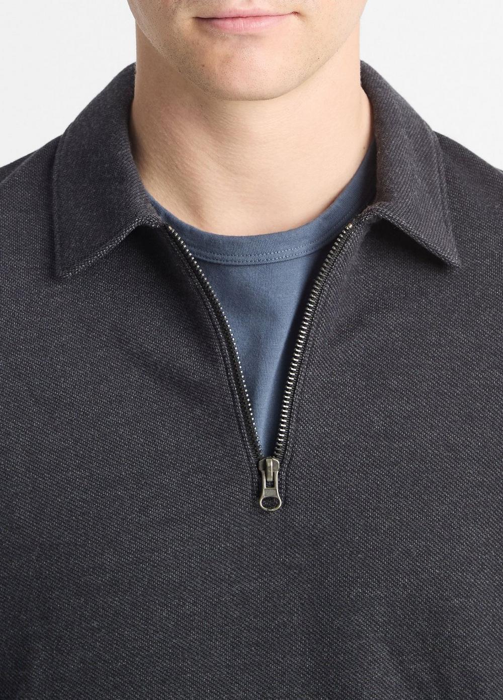 Diagonal Terry Quarter-Zip Polo Pullover Product Image