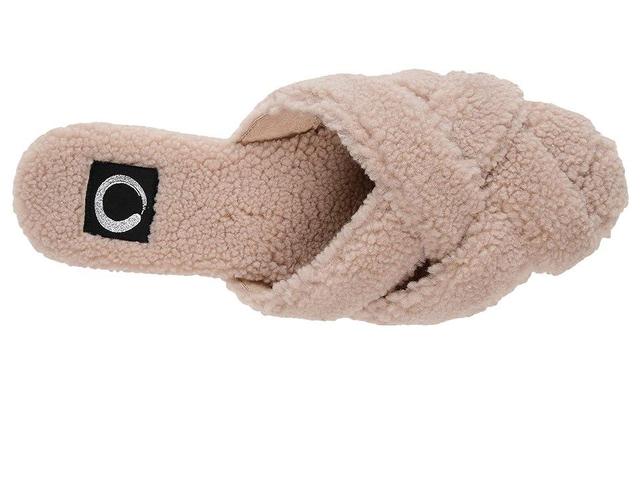 Journee Collection Sereena Womens Faux-Fur Slippers Pink Product Image