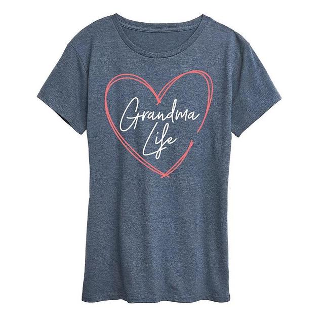 Womens Grandma Life Graphic Tee Blue Product Image