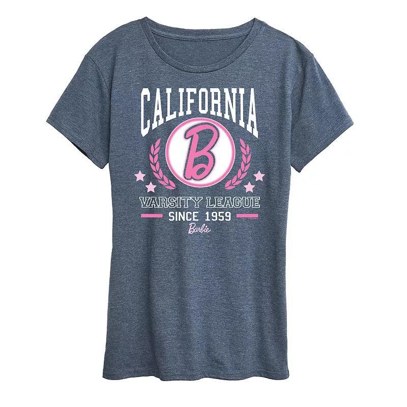 Womens Barbie Varsity League Graphic Tee Grey Blue product image