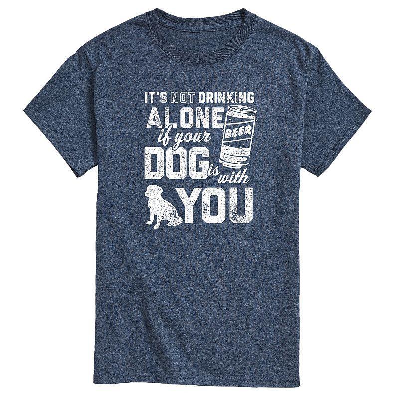 Mens Drinking Alone Dog Graphic Tee Product Image