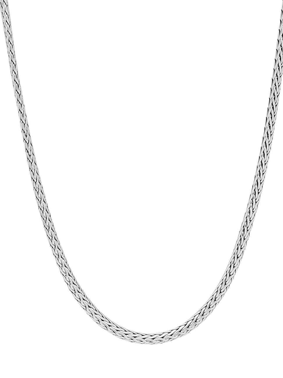 Womens Icon Sterling Silver Woven Chain Necklace Product Image