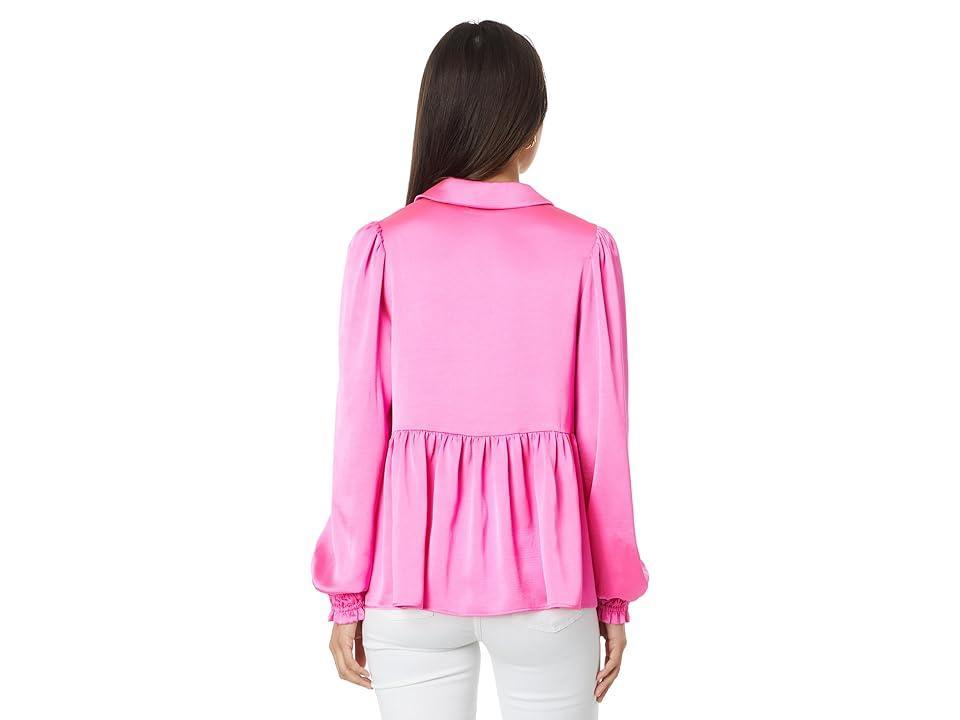 Lilly Pulitzer Jaylene Long Sleeve Top (Cerise ) Women's Clothing Product Image