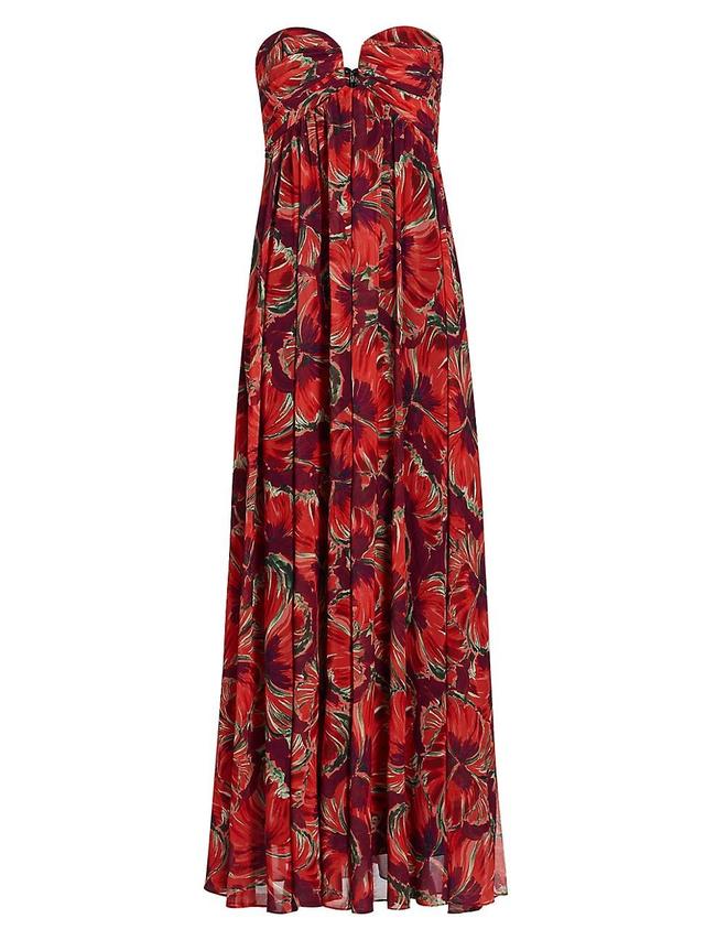 Womens River Windmill Floral Strapless Maxi Dress Product Image