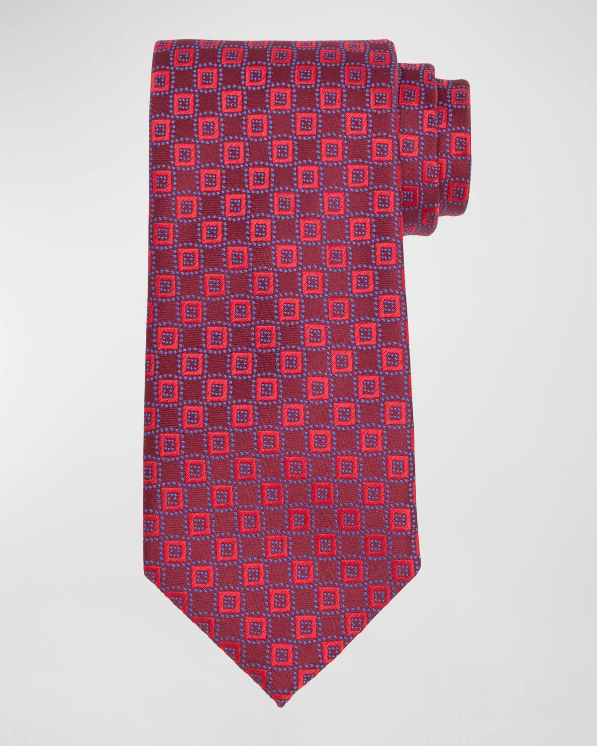 Mens Silk Micro-Square Jacquard Tie Product Image