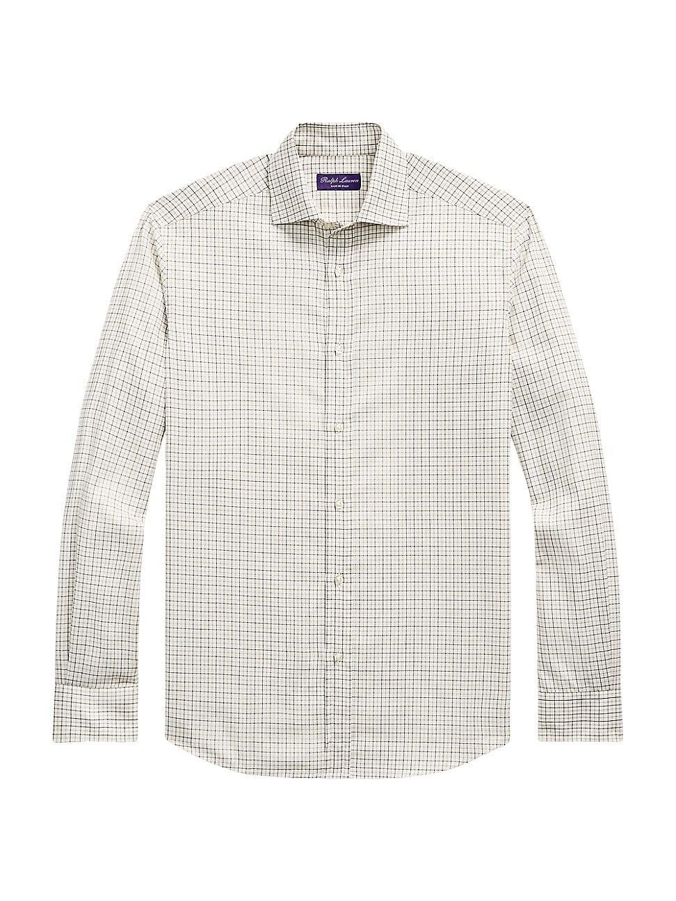 Mens Herringbone Cotton Button-Front Shirt Product Image