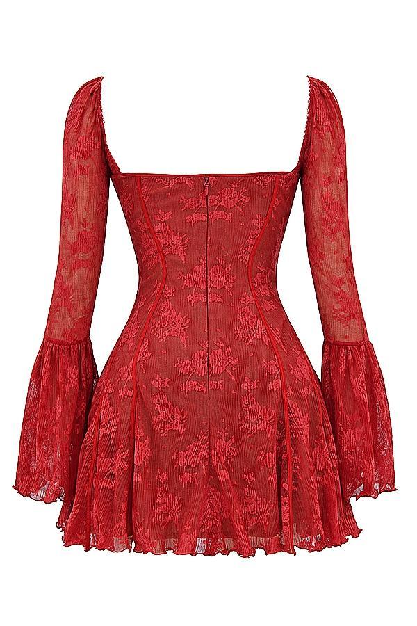 Analissa Scarlet Lace Corset Dress Product Image