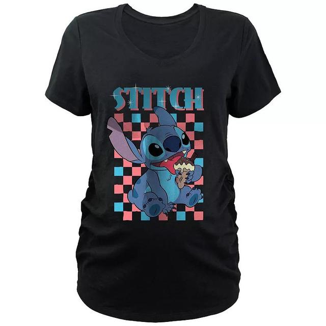 Disneys Lilo & Stitch Enjoying Ice Cream Maternity Graphic Tee, Womens Product Image