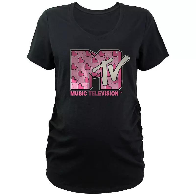 Maternity MTV Classic Heart Print Logo Graphic Tee, Womens Product Image