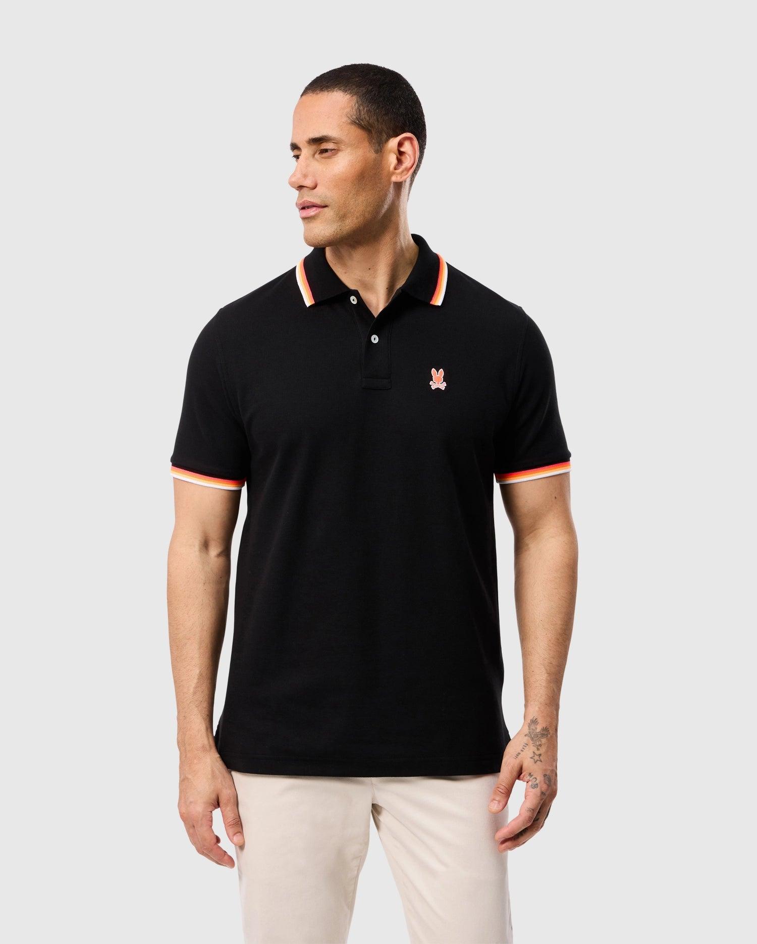 Psycho Bunny Men's Granbury Pique Polo 001 BLACK Product Image