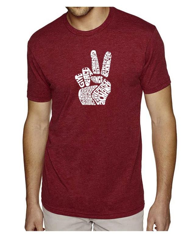 La Pop Art Mens Premium Word Art T-Shirt - Peace Fingers Product Image