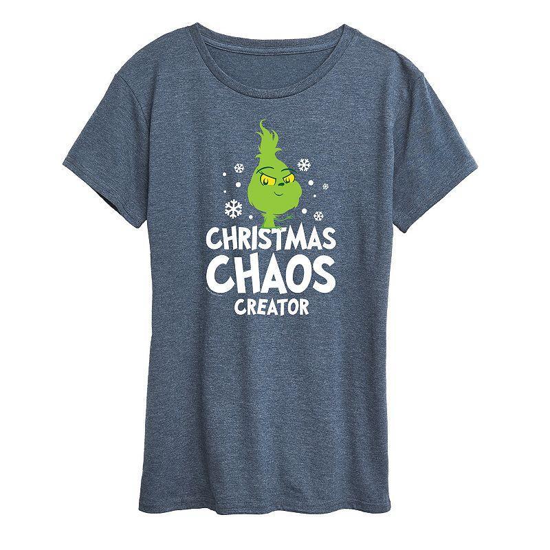 Womens Dr. Seuss Little Grinch Chaos Creator Graphic Tee, Girls Blue Product Image