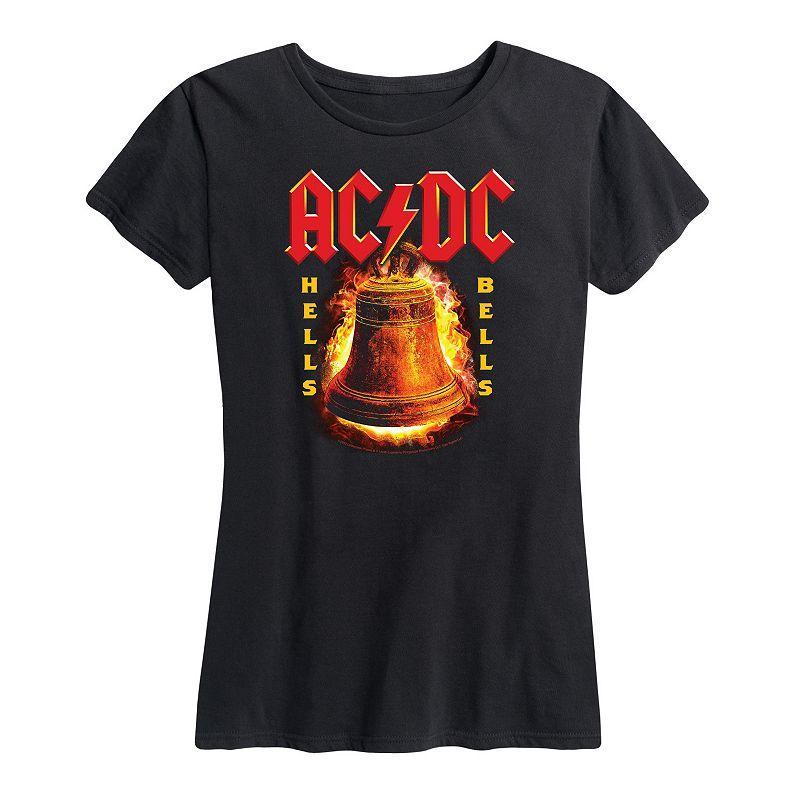 Womens ACDC Flames Graphic Tee Black Product Image