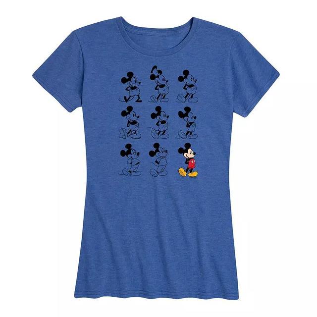 Disneys Mickey Mouse Womens Evolution Graphic Tee Grey Gray Product Image