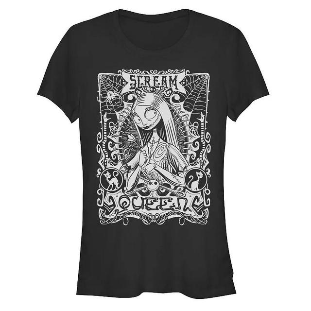 Disneys The Nightmare Before Christmas Womens Sally Scream Queen Card Tee, Girls Product Image