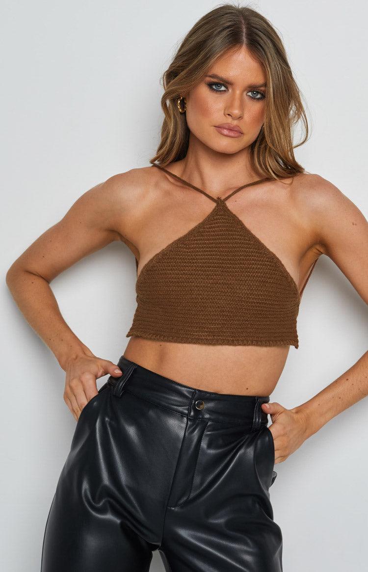 Aleya Crochet Top Brown Product Image