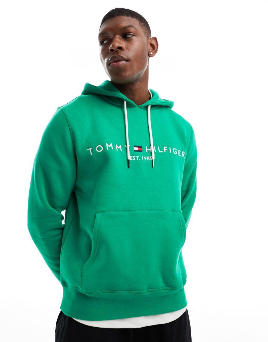 Tommy Hilfiger logo hoodie in green Product Image