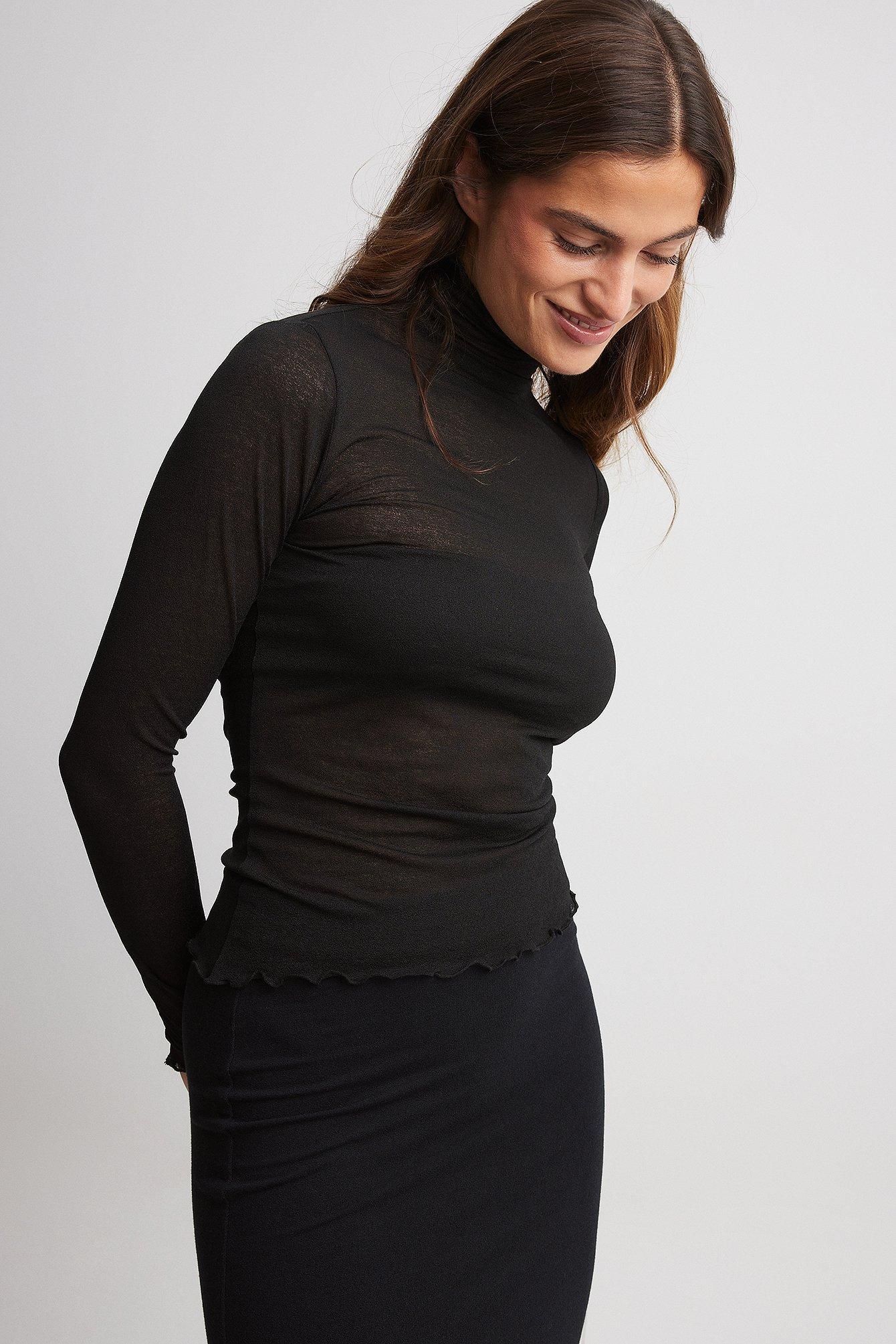 Sheer Long Sleeve Top Product Image