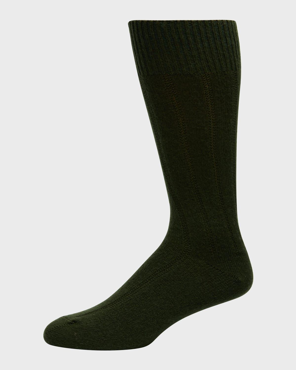 Mens Rib Cashmere Crew Socks Product Image