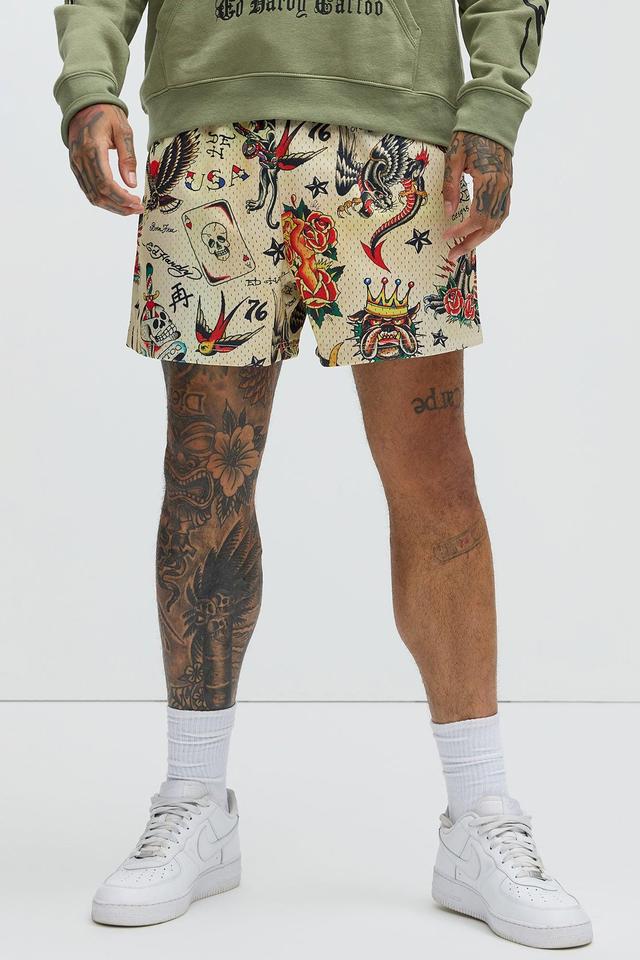 Ed Hardy Flashboard Mesh Shorts - Multi Color Product Image