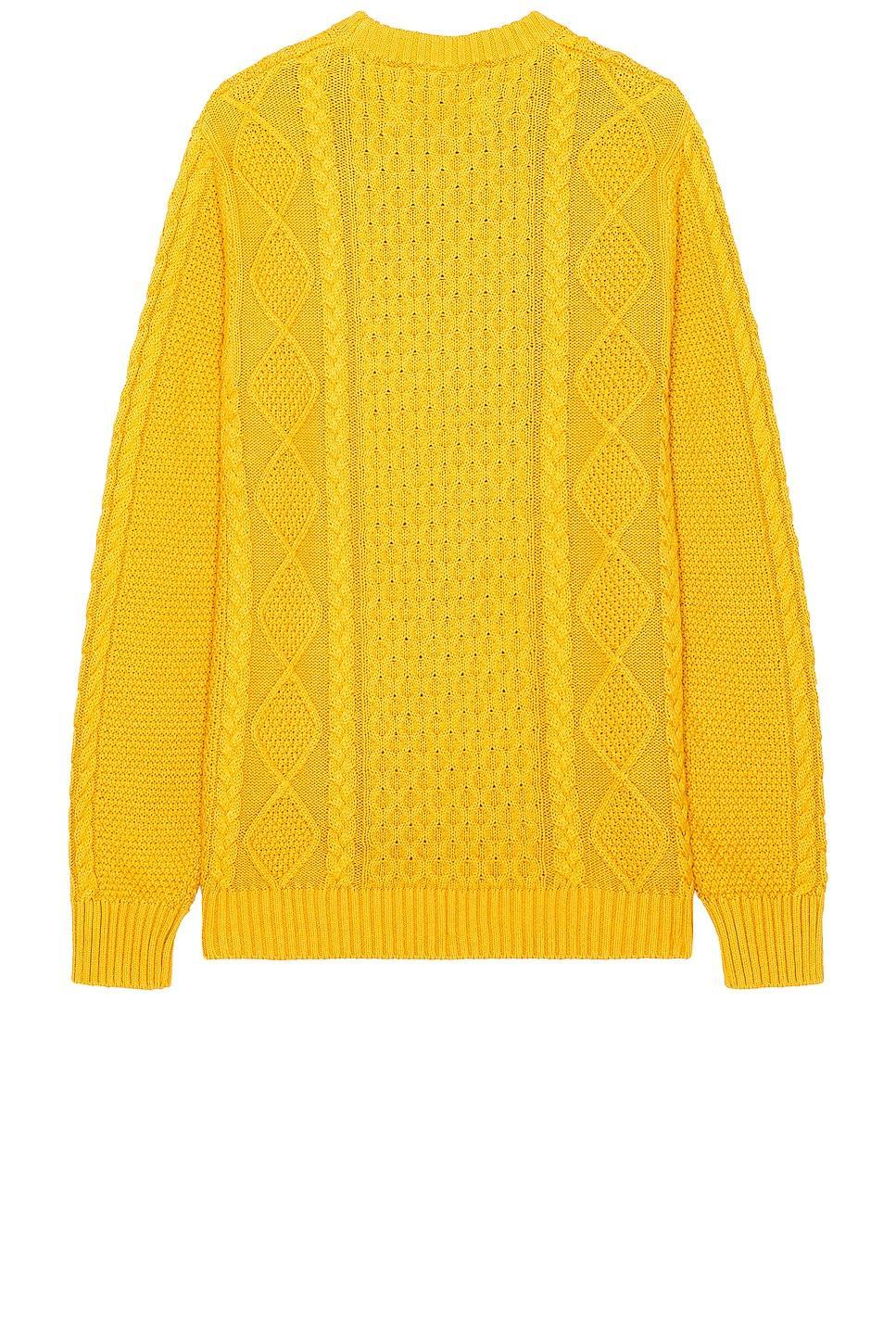 Schott Cableknit Sweater in Yellow. Size M, S, XL/1X. Product Image