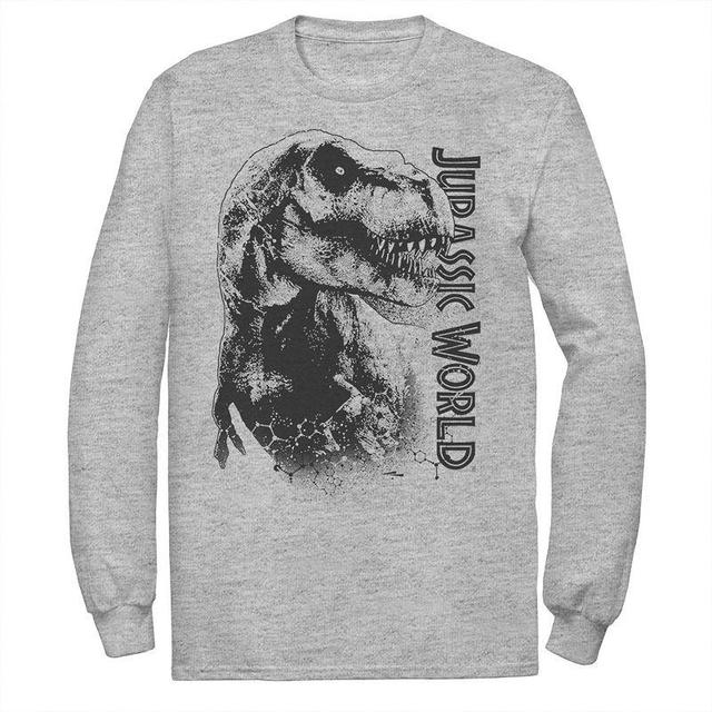 Mens Jurassic World T-Rex Close-Up Portrait Long Sleeve Graphic Tee Product Image