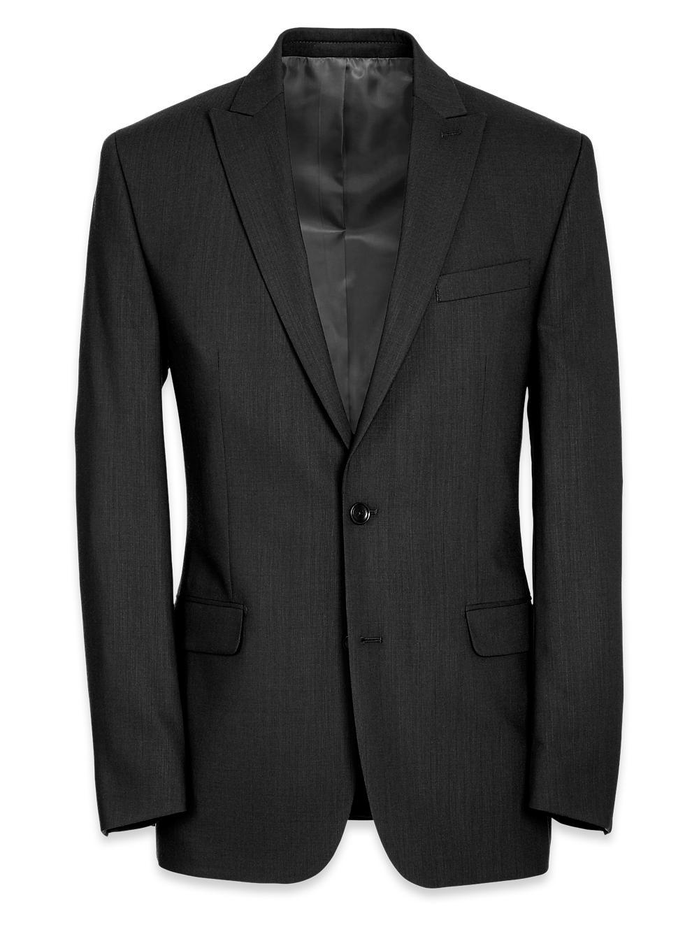 Classic Fit Essential Wool Peak Lapel Side Vents Suit Jacket - Brown Product Image