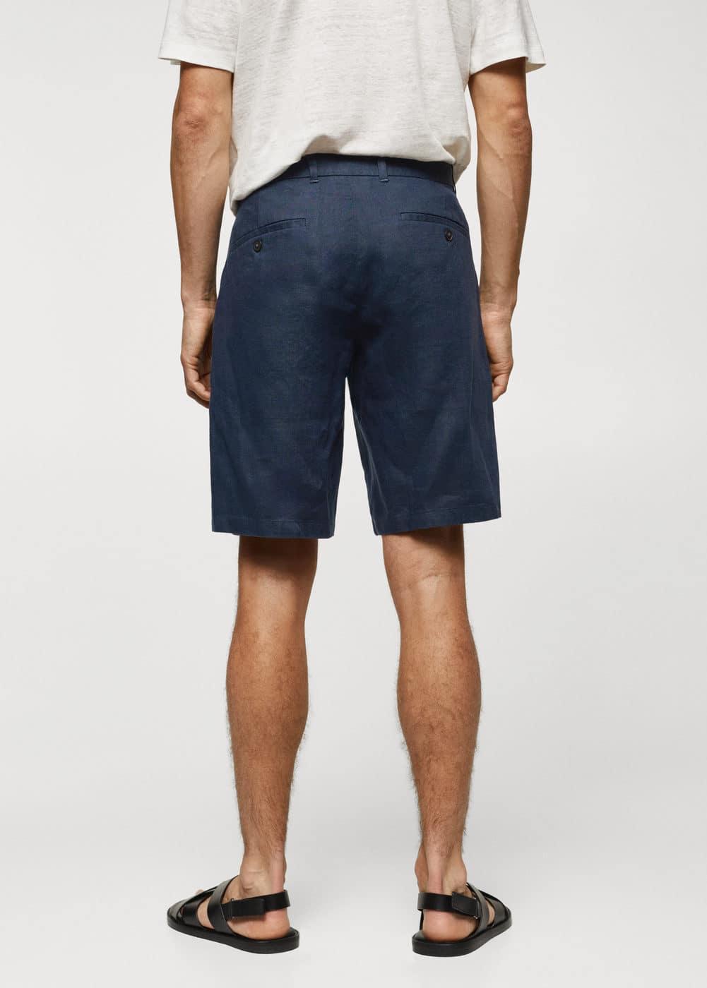 MANGO MAN - 100% linen shorts navyMen Product Image