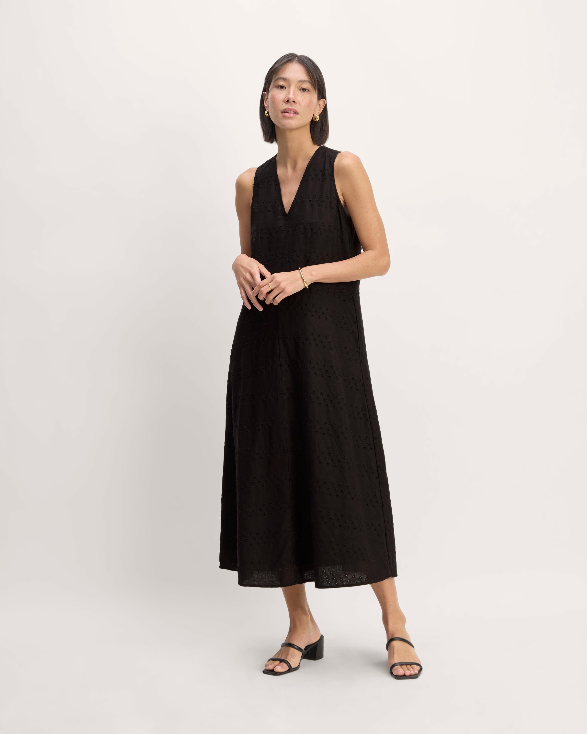 The Linen Eyelet Maxi Dress Product Image