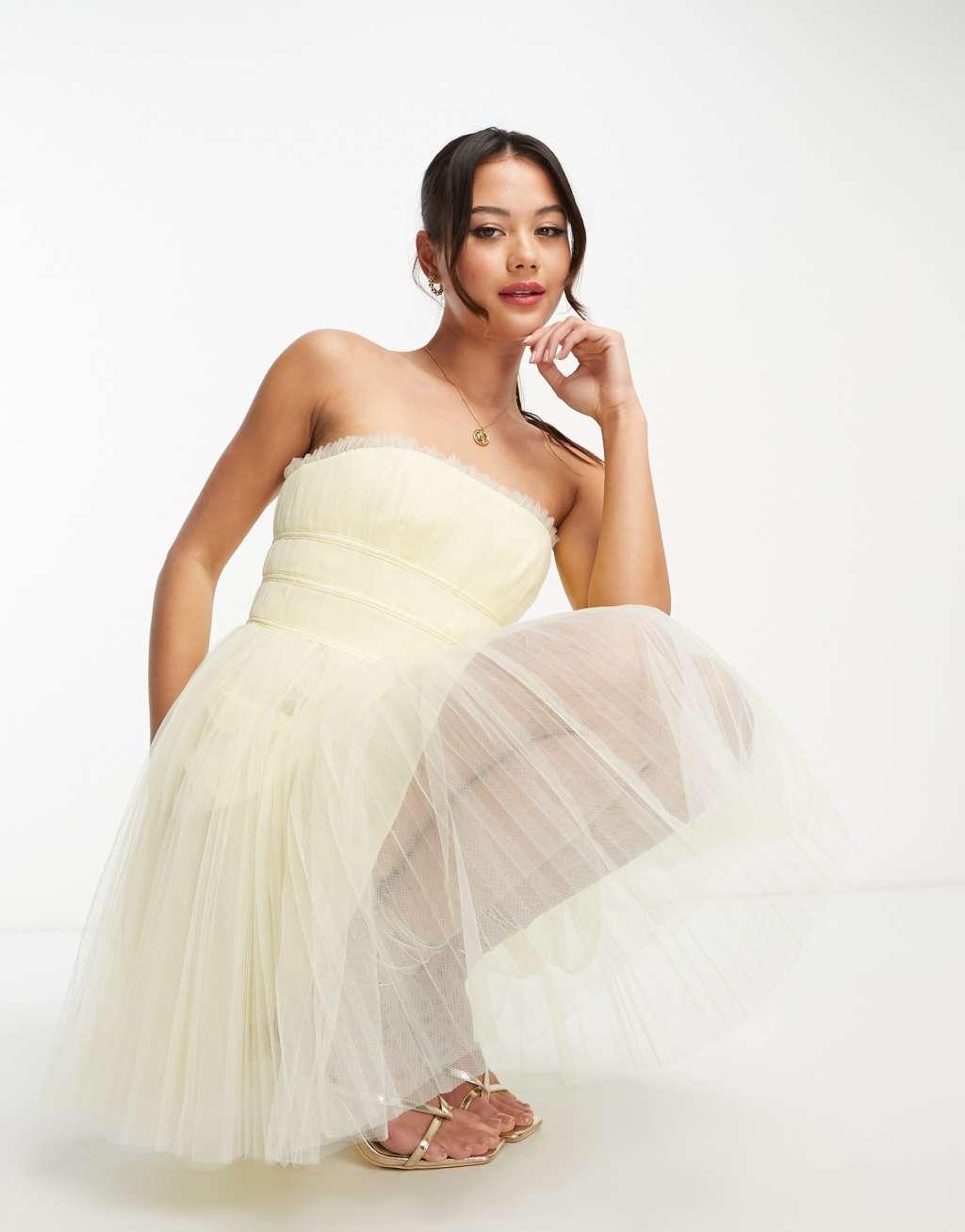 ASOS DESISGN tulle channeled bodice mini dress Product Image