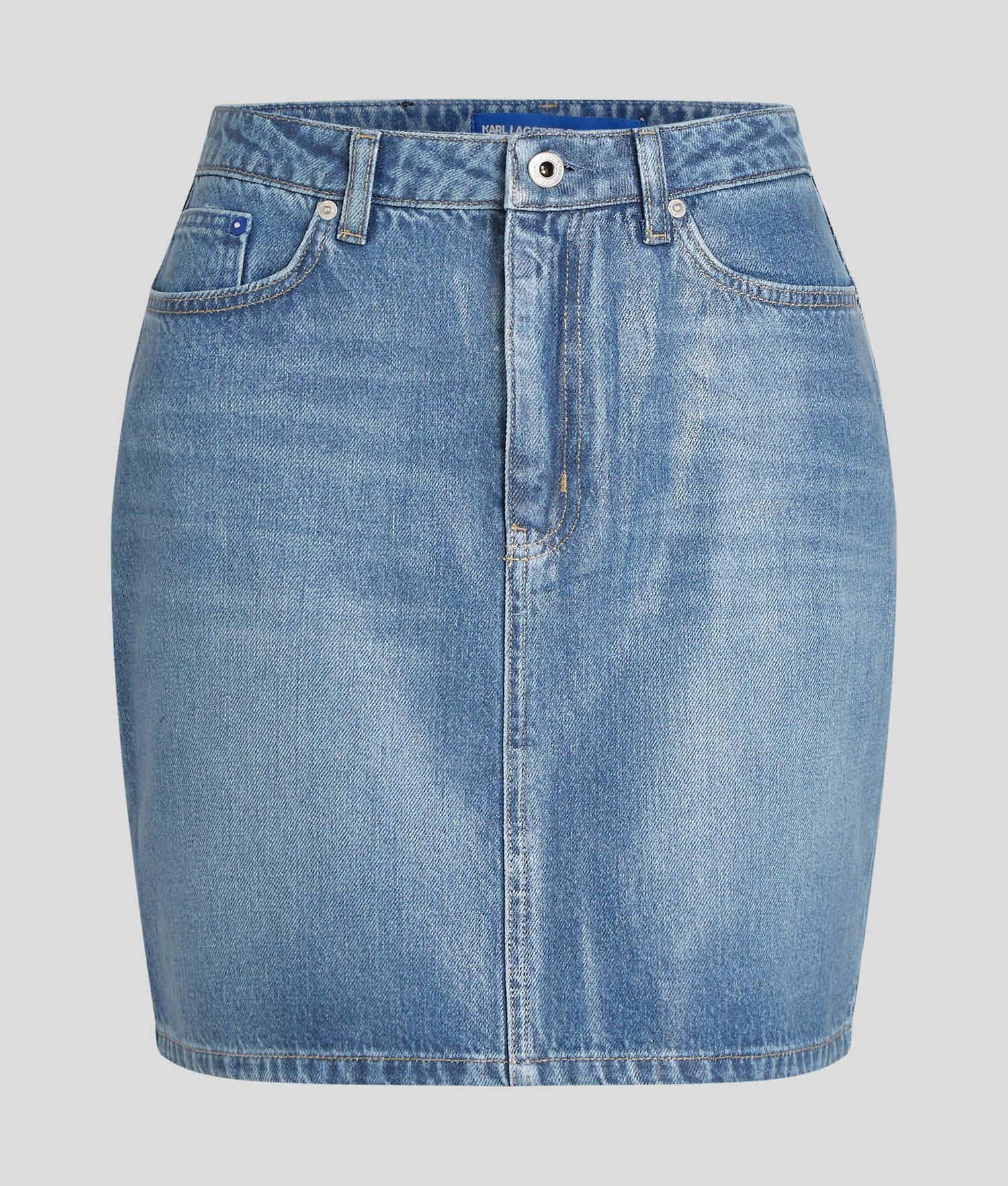 COATED DENIM MINISKIRT Product Image