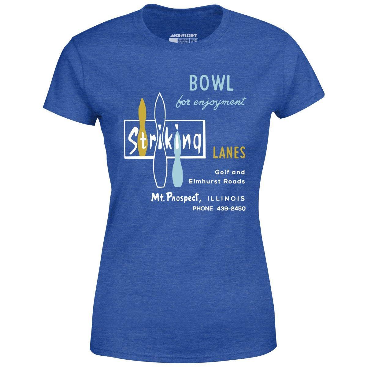 Striking Lanes - Mt. Prospect, IL - Vintage Bowling Alley - Women's T-Shirt Female Product Image