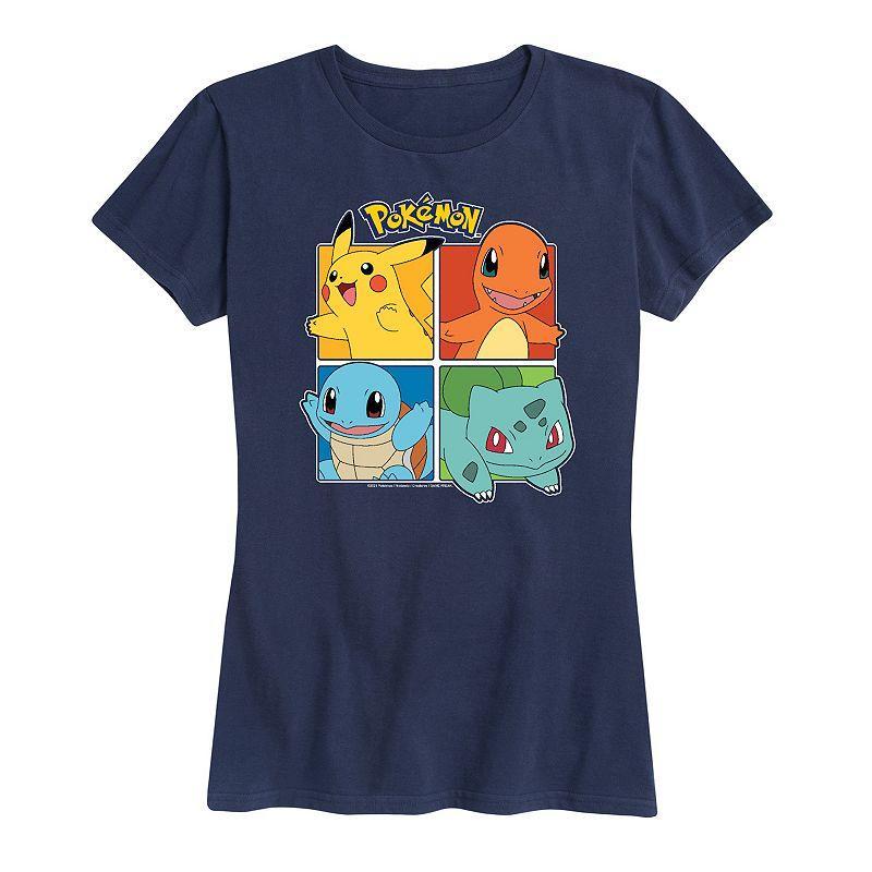 Womens Pokemon Partner Squares Graphic Tee Blue Product Image