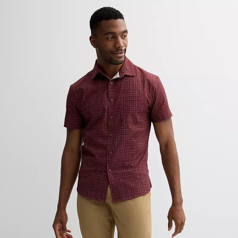 Mens FLX Slim Performance Untucked-Fit Button Down Shirt Purple Product Image