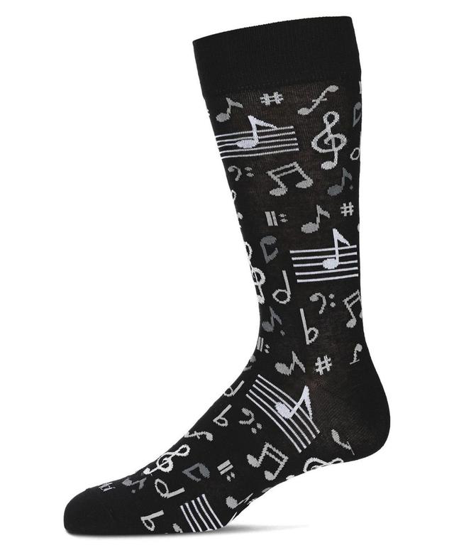 MeMoi Mens Musical Notes Novelty Crew Socks Product Image