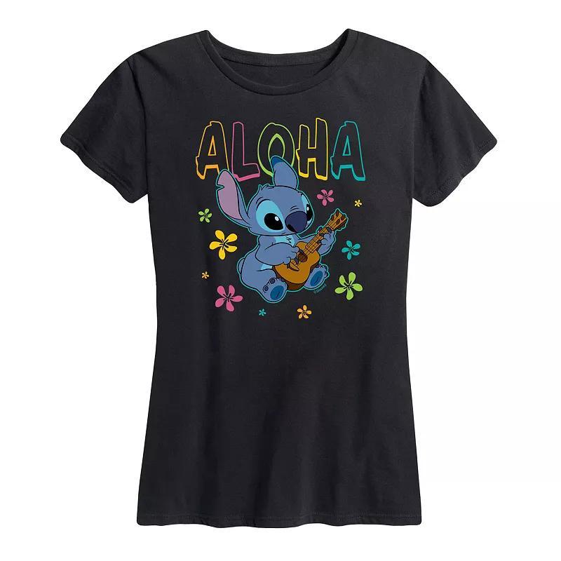 Disneys Lilo & Stitch Womens Aloha Stitch Graphic Tee Product Image