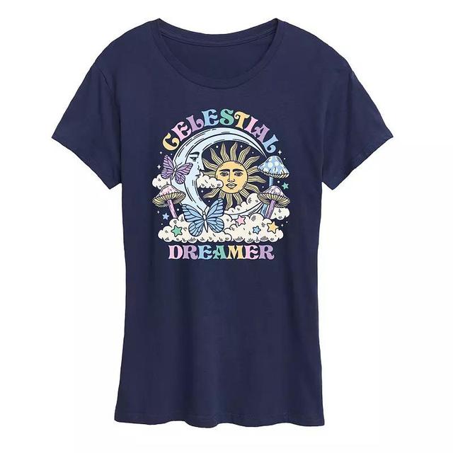 Womens Celestial Dreamer Graphic Tee Blue Product Image